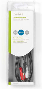 Nedis Stereo-Audiokabel - 3,5 Male - 2x RCA Male - Vernikkeld - m - Rond - Zwart - Doos - afbeelding 16