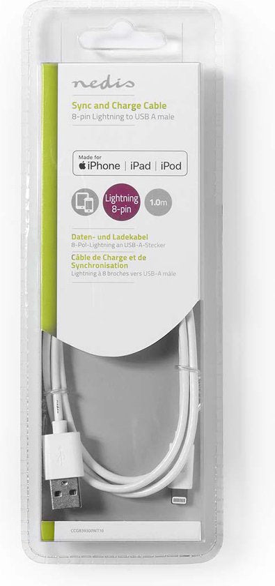 Sync and Charge Cable | Apple Lightning - USB A Male | m | - afbeelding 6