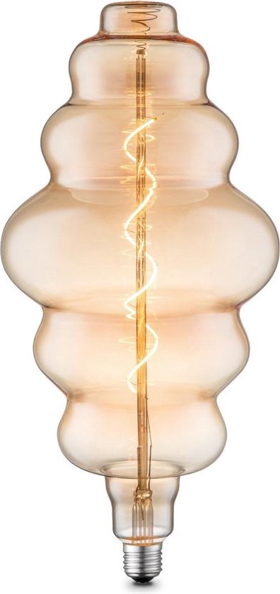 Home Sweet Home - Edison Vintage E27 LED filament lichtbron Spiraal - Amber - 18/18/38cm - Dimbaar - 4W 280lm 2700K - warm wit licht - geschikt - afbeelding 1