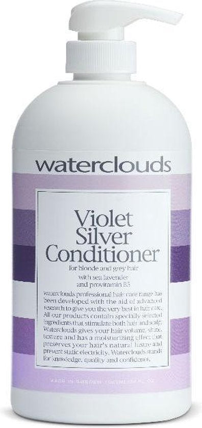 Waterclouds Violet Silver Conditioner - 1000 ml met pomp- Zilvershampoo - Voor Blondines - - afbeelding 2