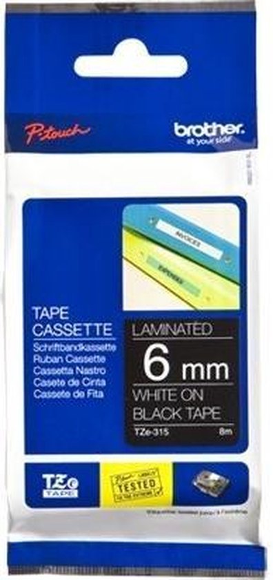 Brother TZe-315 wit op zwart labeltape – breedte 6 mm - afbeelding 5