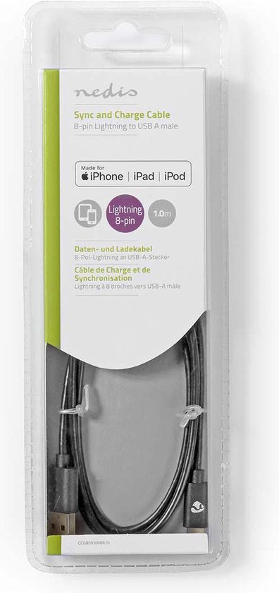 Sync and Charge Cable | Apple Lightning - USB A Male | m | - afbeelding 30