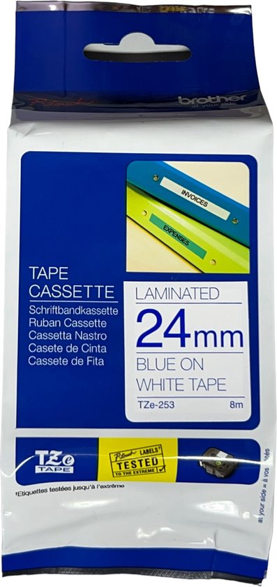 4x Originele Brother Tze tape 24mm x 8 Meter - afbeelding 5