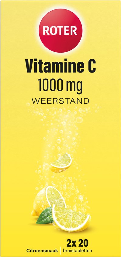 Roter Vitamine C 1000mg bruis - Hoge dosering vitamine C ter ondersteuning van je weerstand - 40 bruistabletten met citroensmaak - afbeelding 1