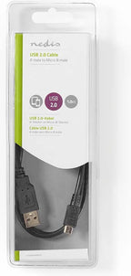 Nedis USB-kabel m USB A B Zwart - afbeelding 2
