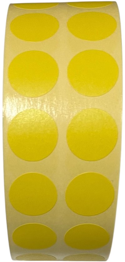 Stickers -Geel - 4000 stuks Rond Doorsnede 19 mm op Rol - afbeelding 1