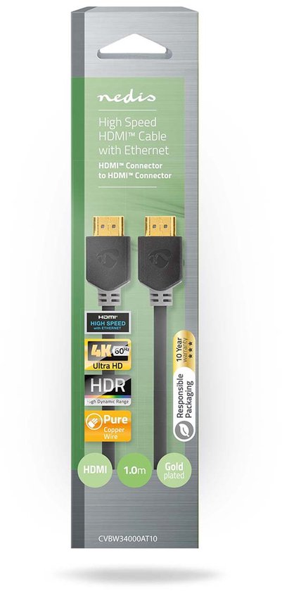 High Speed met Ethernet | HDMI™ Connector | HDMI™ Connector | | | m | | | Antraciet | - afbeelding 3