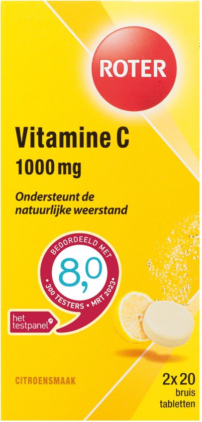 Roter Vitamine C 1000mg bruis - Hoge dosering vitamine C ter ondersteuning van je weerstand - 40 bruistabletten met citroensmaak - afbeelding 19