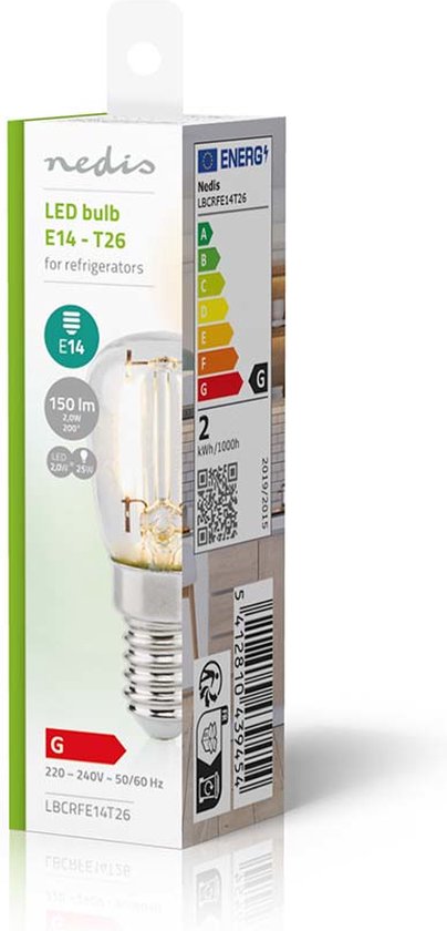 Nedis Koelkastlamp - LED - E14 - 2 W - T26 - afbeelding 2