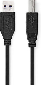 Nedis USB-Kabel - USB 3.2 Gen 1 - USB-A Male - USB-B Male - 5 Gbps - Vernikkeld - 2.00 m - Rond - PVC - Zwart - Doos - afbeelding 4