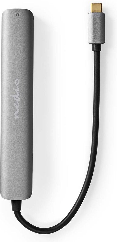 Nedis USB Multi-Port Adapter - USB 3.2 Gen 1 - USB-C Male - HDMI Output / RJ45 Female / 2x USB-A Female / 2x USB-C - 5 Gbps - 0.20 m - Rond - Verguld - PVC - Antraciet - Doos - afbeelding 4