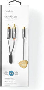 Nedis Subwoofer-Kabel - 2x RCA Male - RCA Female - Verguld - 0.20 m - Rond - 4.5 mm - Antraciet / Gun Metal Grijs - Cover Window Box - afbeelding 8