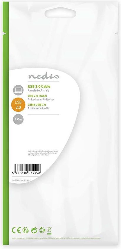 Nedis USB-kabel m USB A Zwart - afbeelding 16