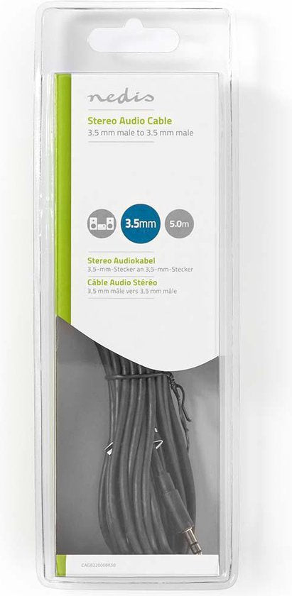 Nedis Stereo-Audiokabel - 3,5 Male - 3,5 Male - Vernikkeld - m - Rond - afbeelding 13