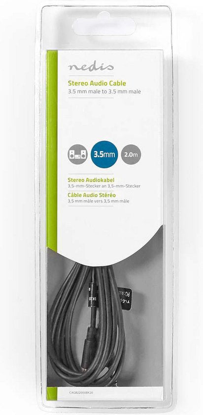 Nedis Stereo-Audiokabel - 3,5 Male - 3,5 Male - Vernikkeld - m - Rond - afbeelding 4