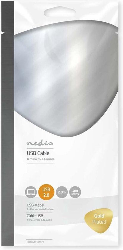 Nedis USB-Kabel - USB - USB-A Male - USB-A Female - Verguld - m - Rond - PVC - Antraciet - Doos - afbeelding 10