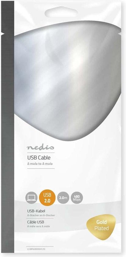 Nedis - USB 2.0 - Male - Male - m - Antraciet - afbeelding 4