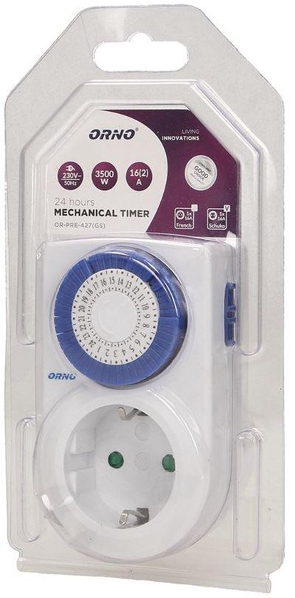 Orno - Mechanical Timer - 24 uur - 3500W - 230V - afbeelding 2