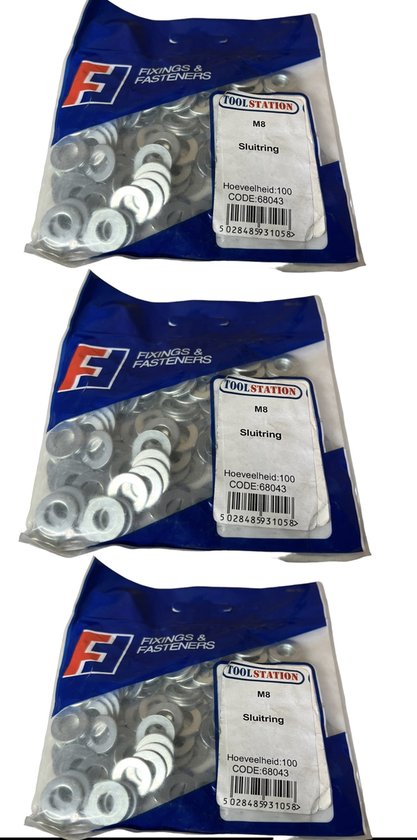 M8 sluitring 300st Toolstation - afbeelding 1