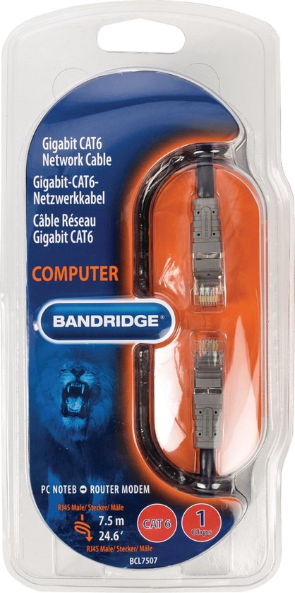 Bandridge BCL7507 - Netwerkkabel - RJ45 - 7.5 m - Zwart - afbeelding 5
