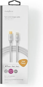 Nedis Premium 8-pins Lightning naar USB-C kabel - USB2.0 - tot 20V/3A / aluminium - meter - afbeelding 17