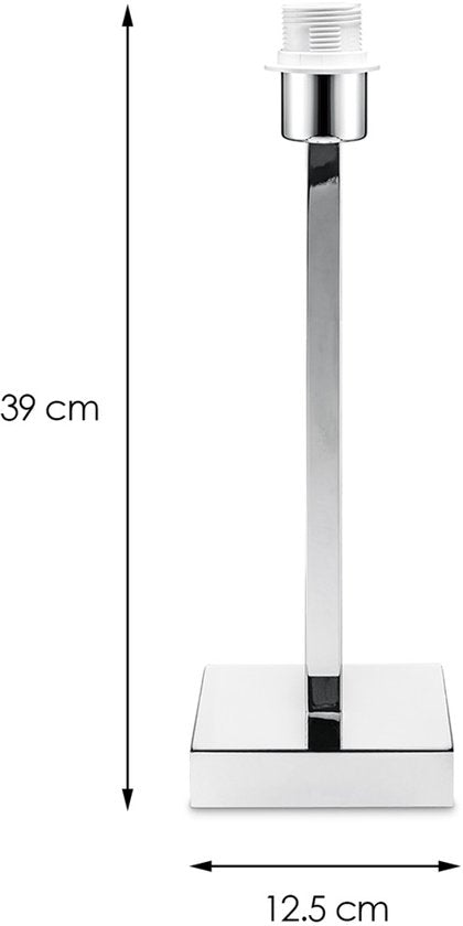 Home Sweet Home - Moderne tafellamp voet Gomez voor lampenkap - chroom - 12.5/12.5/39cm - gemaakt van Metaal - geschikt voor E27 LED lichtbron - - afbeelding 4