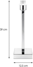 Home Sweet Home - Moderne tafellamp voet Gomez voor lampenkap - chroom - 12.5/12.5/39cm - gemaakt van Metaal - geschikt voor E27 LED lichtbron - - afbeelding 4