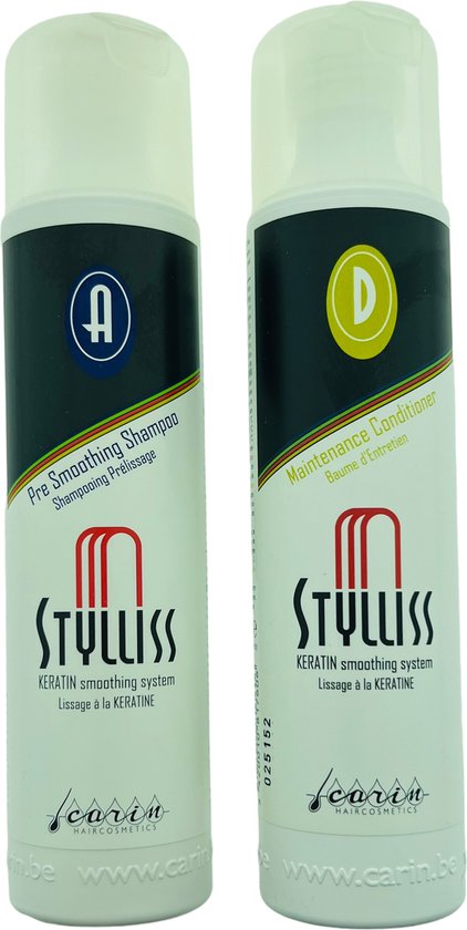 Carin STYLISS KERATIN Smoothing System set Shampoo + Conditioner 2 x 250 ml - afbeelding 1