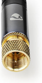 Nedis Satelliet- en Antennekabel - F-Male - F-Male - Verguld - 75 Ohm - Viervoudig Afgeschermd - 5.00 m - Rond - Katoen - Grijs / Gun Metal Grijs - Cover Window Box - afbeelding 4