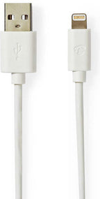 Nedis Lightning Kabel - USB 2.0 - Apple Lightning 8-Pins - USB-A Male - 480 Mbps - Verguld - 2.00 m - Rond - PVC - Grijs / Wit - Doos - afbeelding 9