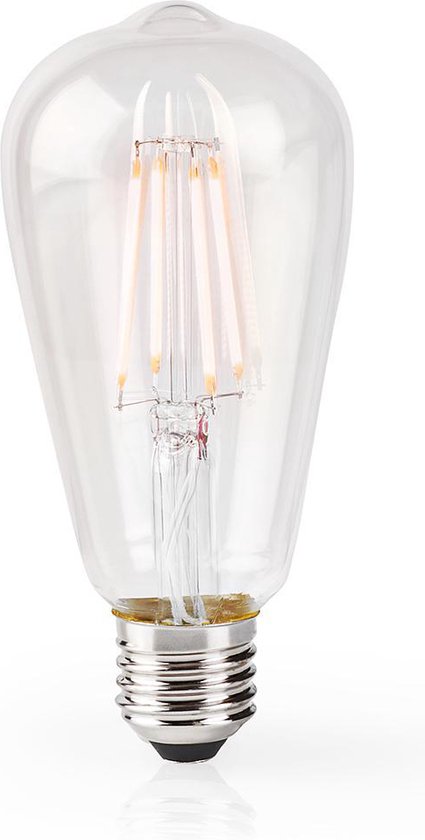 Nedis SmartLife LED Filamentlamp - Wi-Fi - E27 - 500 lm - 5 W - Warm Wit - 2700 - Glas - Android / IOS - ST64 - 1 Stuks - afbeelding 4