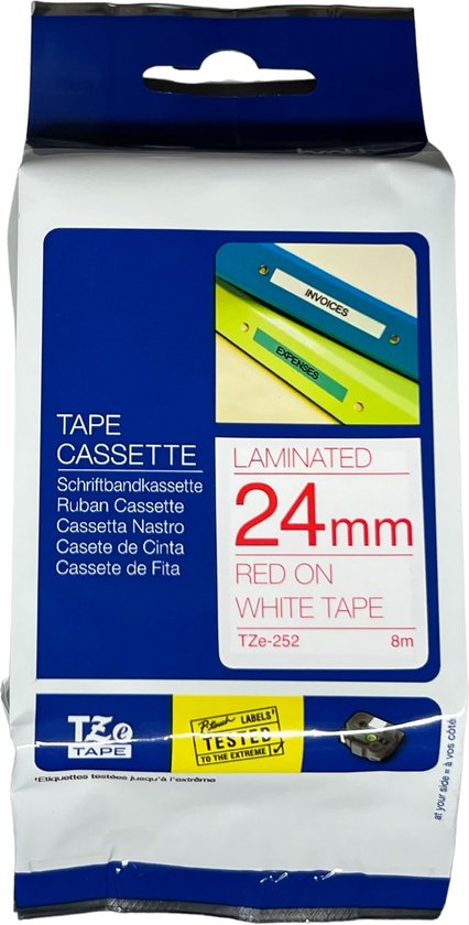 4x Originele Brother Tze tape 24mm x 8 Meter - afbeelding 4