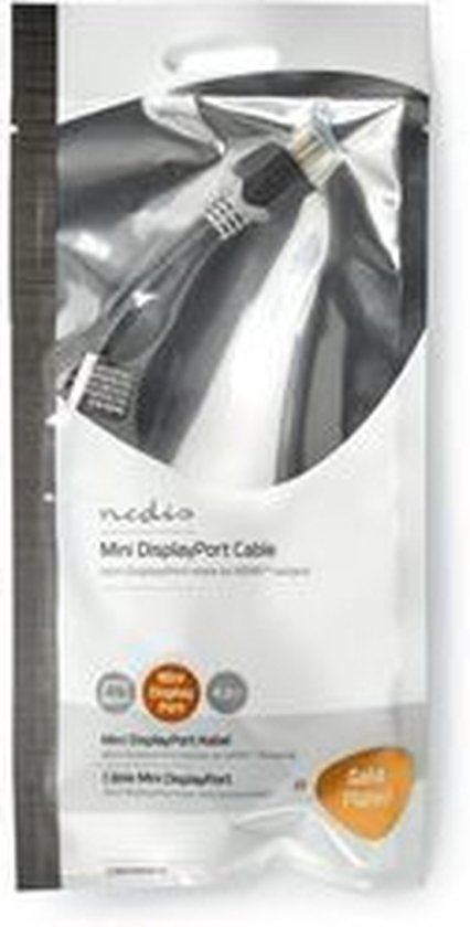 Nedis Mini DisplayPort-Kabel - DisplayPort 1.4 - Mini-DisplayPort Male - HDMI Output - 48 Gbps - Verguld - 0.20 m - Rond - PVC - Antraciet - Window Box - afbeelding 7