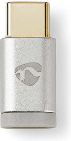 Nedis USB-C Adapter - USB 2.0 - USB-C Male - USB Micro-B Female - 480 Mbps - Rond - Verguld - Zilver - Cover Window Box - afbeelding 3