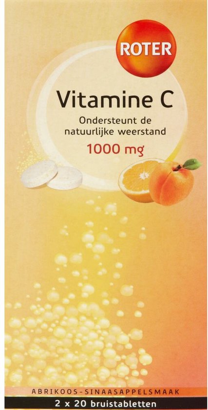 Roter Vitamine C Bruistabletten Sinaasappel Abrikoos - 3 x 2 x 20 stuks - Voordeelverpakking - afbeelding 1