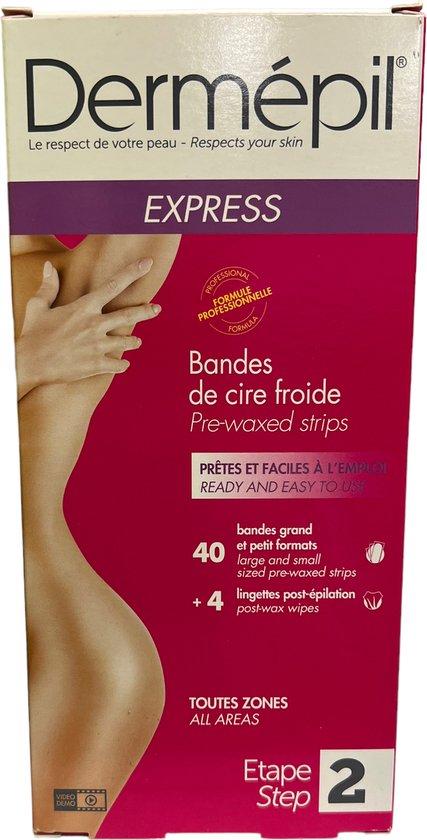 Dermépil Koude Harsstrips 40 stuks + 4 nabehandelingsdoekjes - afbeelding 1