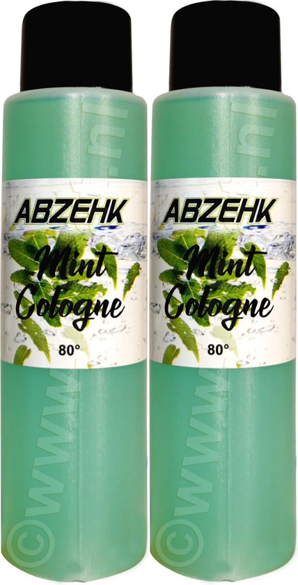 Abzehk Cologne Mint, inhoud 250ml + navulbare spray met trechter (beide Aluminium) - afbeelding 2
