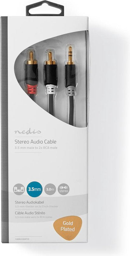 Nedis 3,5mm Jack - Tulp stereo audio kabel - zwart - meter - afbeelding 52