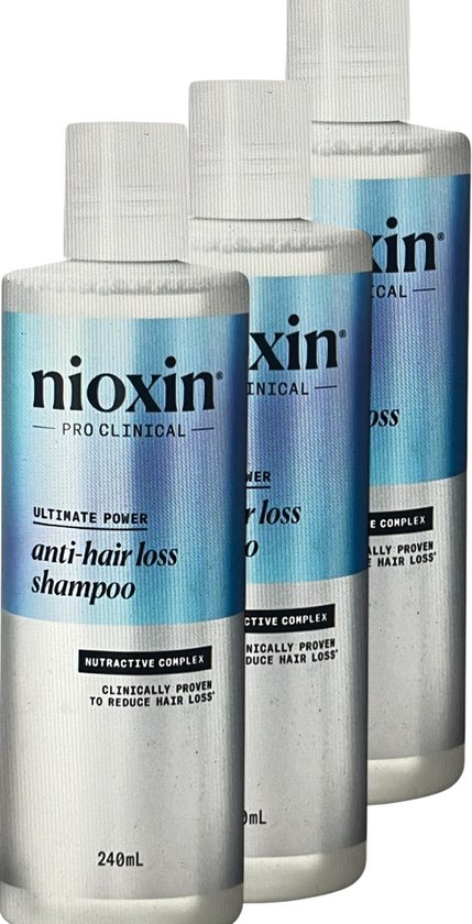 3 Stuks Nioxin Anti-Hairloss Shampoo - 240ml- Normale shampoo - Voor Alle haartypes -totaal 720 ml NU EXTRA VOORDELIG - afbeelding 1