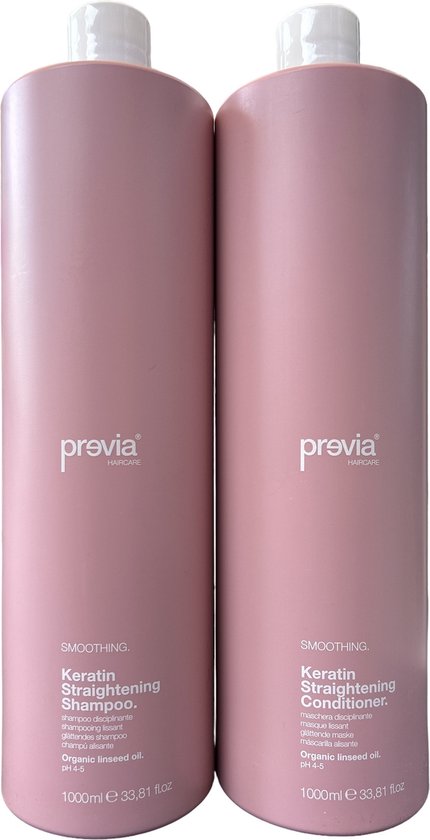 previa Smoothing Keratin Straightening Shampoo and Conditioner (2x 1000ml) - afbeelding 1
