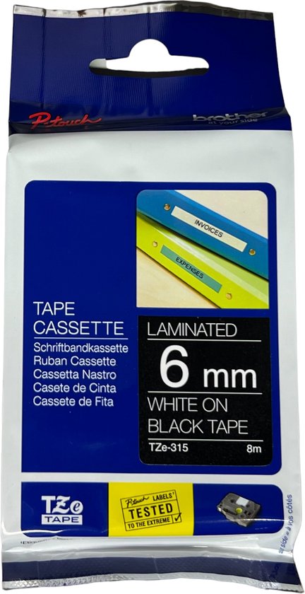 4 Verschillende ORIGINELE Brother Tze-tape 6 mm x 8 meter Super Sale - afbeelding 4