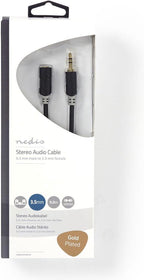 Nedis Stereo-Audiokabel - 3,5 Male - 3,5 Female - Verguld - m - Rond - Antraciet - Doos - afbeelding 34
