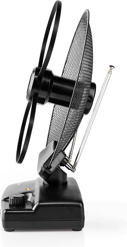 Nedis Binnenantenne - Actief - FM / UHF / VHF - Ontvangstbereik: 0-25 km - LTE800 - Versterking: 36 dB - Versterkingsregelaar - ABS - Zwart - afbeelding 2