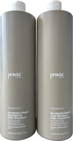 previa Reconstruct Keratin & Collagen Revitalising Filler Shampoo and Conditioner (2x 1000ml) - afbeelding 1