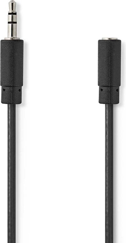 Nedis Stereo-Audiokabel - 3,5 mm Male - 3,5 mm Female - Vernikkeld - 5.00 m - Rond - Zwart - Doos - afbeelding 2