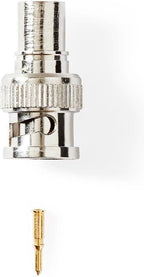 Nedis BNC-Kabelbeschermer - Recht - Male - Vernikkeld - 50 Ohm - Krimp - Diameter kabelinvoer: 7.0 mm - Staal - Zilver - 25 Stuks - Polybag - afbeelding 11