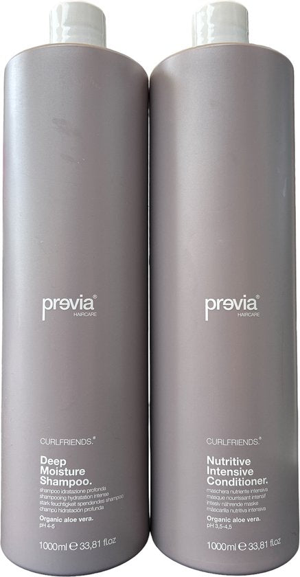 previa Curlfriends Deep Moisture Shampoo and Nutritive Intensive Conditioner (2x 1000ml) - afbeelding 1