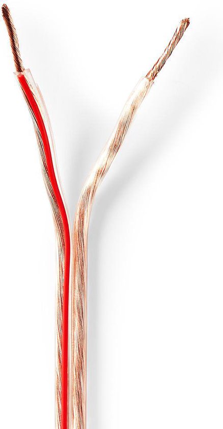 Nedis Speaker-Kabel - 2 x 1.50 mm² - Koper - 15.0 m - Rond - PVC - Transparant - Rol - afbeelding 1