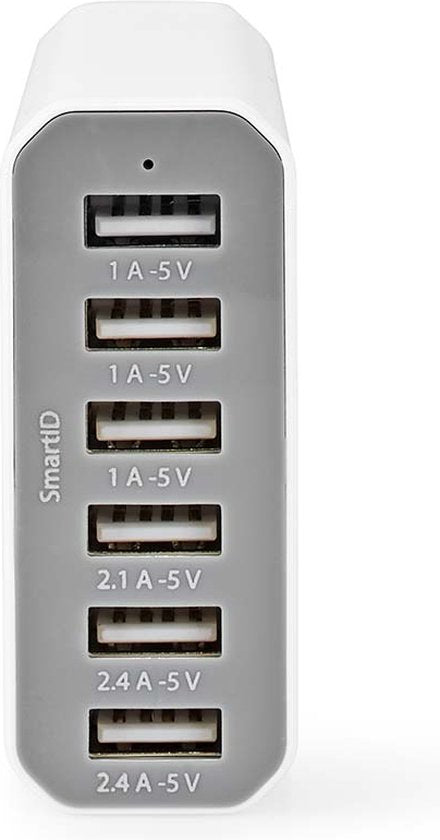 Nedis Oplader - 1x 2,1 A / 2x 2,4 A / 3x 1,0 A - Outputs: 6 - Poorttype: 6x USB-A - Geen Kabel Inbegrepen - 50 W - Enkele voltage selectie - afbeelding 1