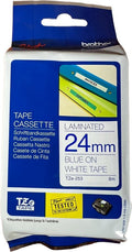 Labeltape brother tze-253 24 mm x 8 m wit / blauw - afbeelding 1